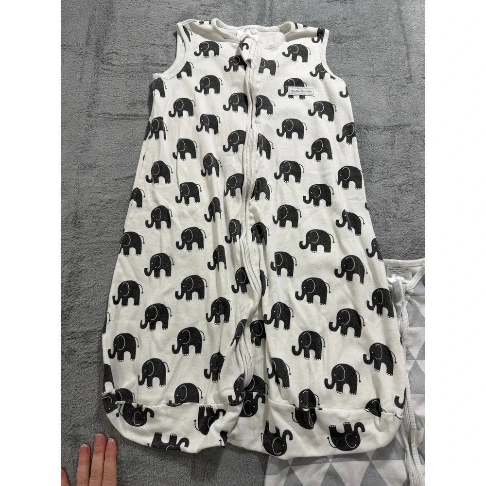 BaeBae Goods Cotton Baby Sleep Sack Bundle 4p Elephant Cloud Triangle Grey White